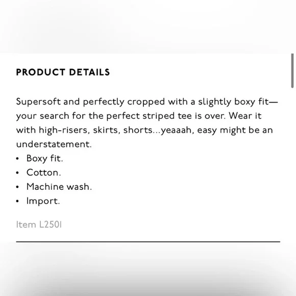 Madewell Easy Crop Tee in Beatrice Stripe- Size S - Picture 3 of 7